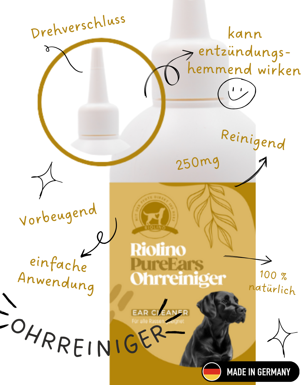 Riolino PureEars– Sanfte Reinigung für empfindliche Ohren