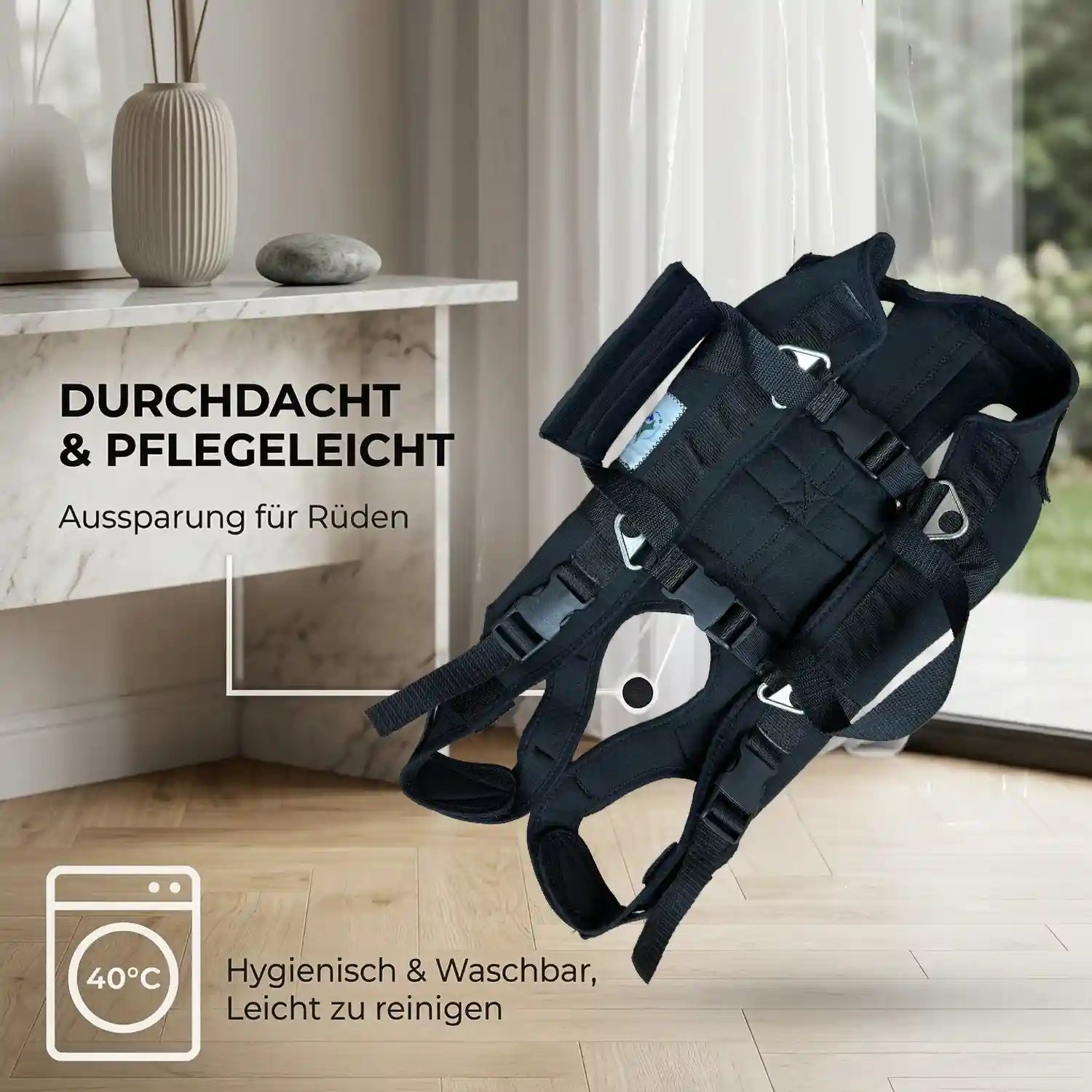 Durchgehende Tragehilfe für Hunde