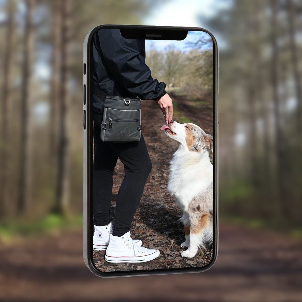 ASCO Leckerlitasche für Hunde mit Einhand-Schnappverschluss